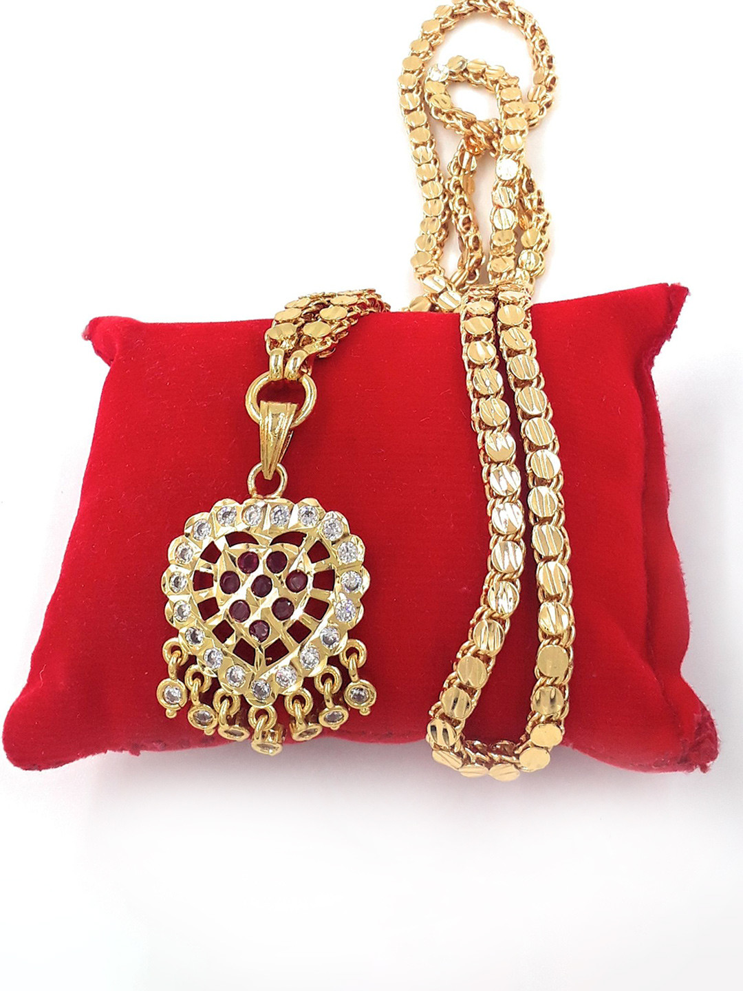 Anujeet Fashion Hub Gold-Plated Crystal Studded Chain