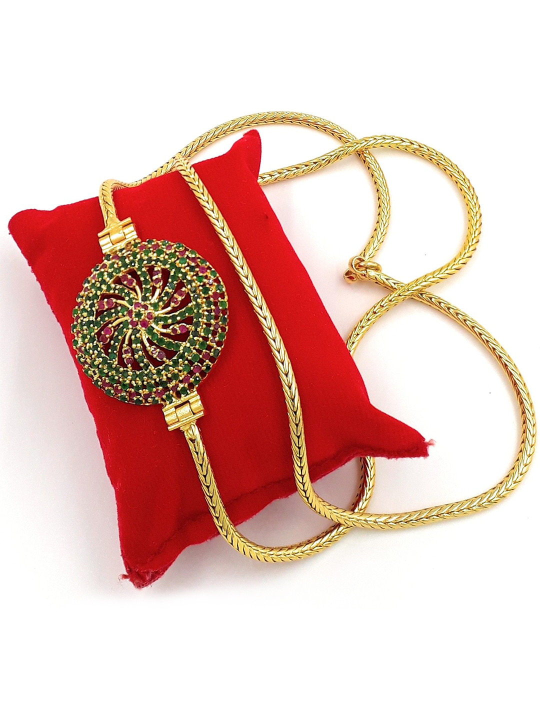 Anujeet Fashion Hub Gold Plated AD Studded Mop Chain