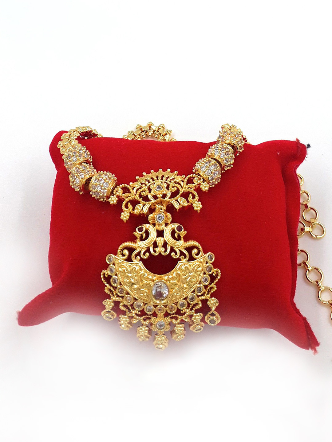 Anujeet Fashion Hub Gold Plated AD Studded Fancy Chain