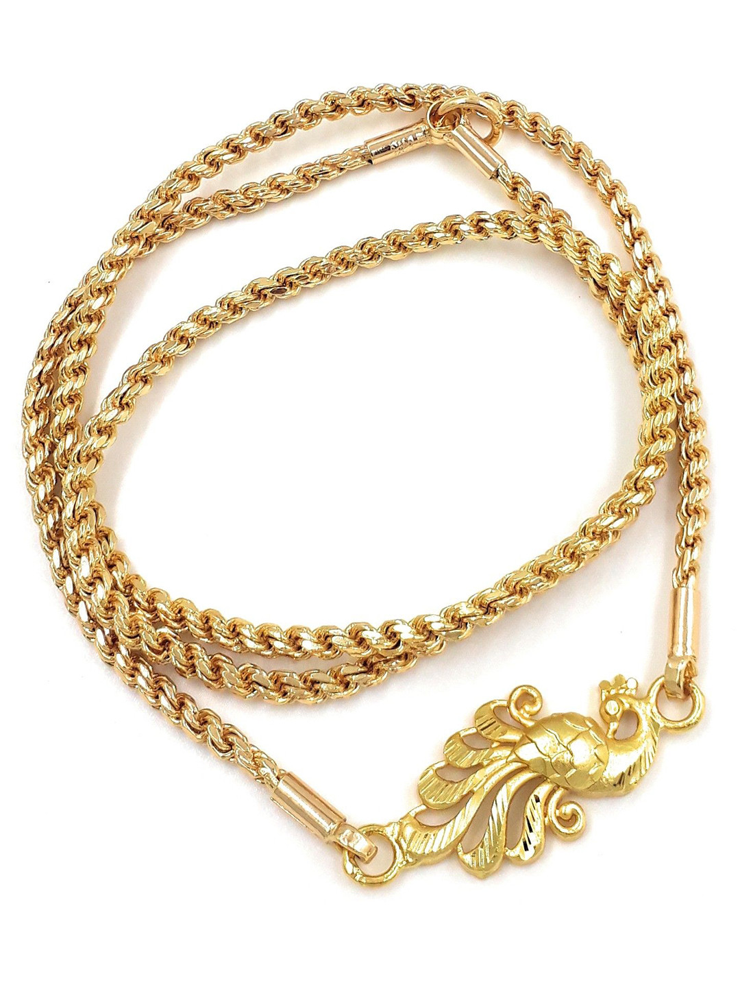 Anujeet Fashion Hub Gold-Plated Peacock Mop Chain