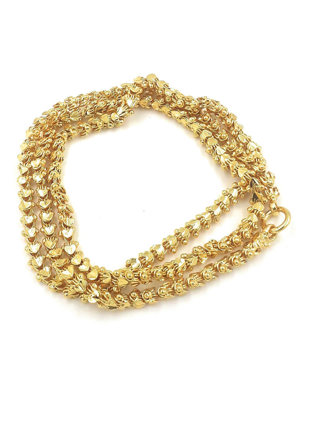 Anujeet Fashion Hub Copper Gold-Plated American Diamond Link Chains