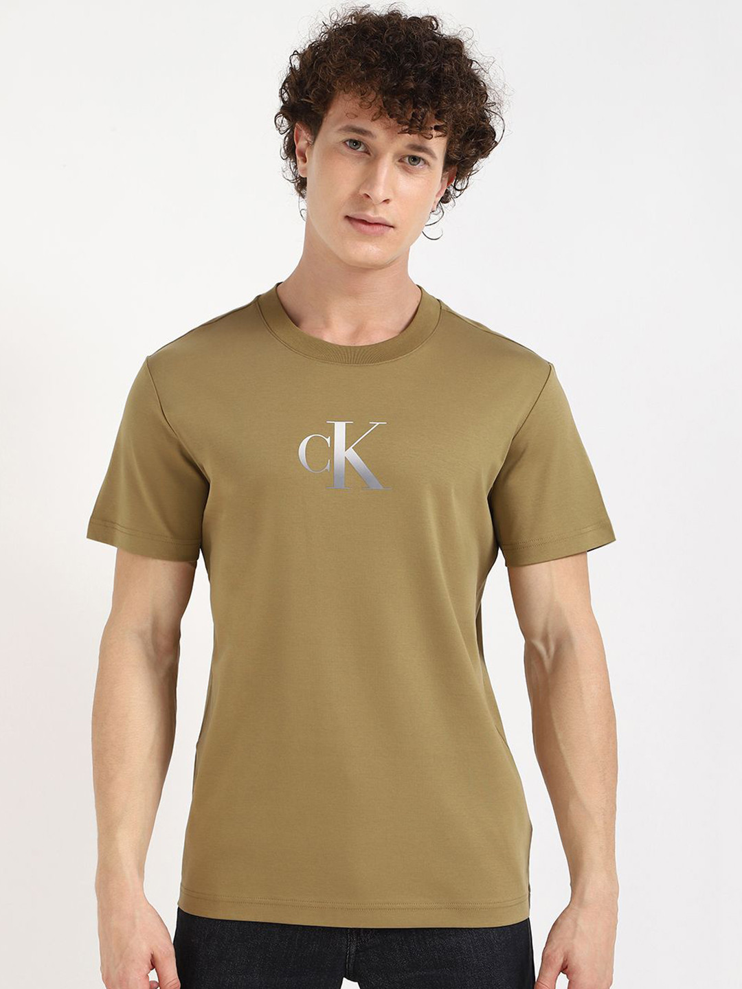 Calvin Klein Jeans Men Graphic Printed Round Neck Cotton T-shirt