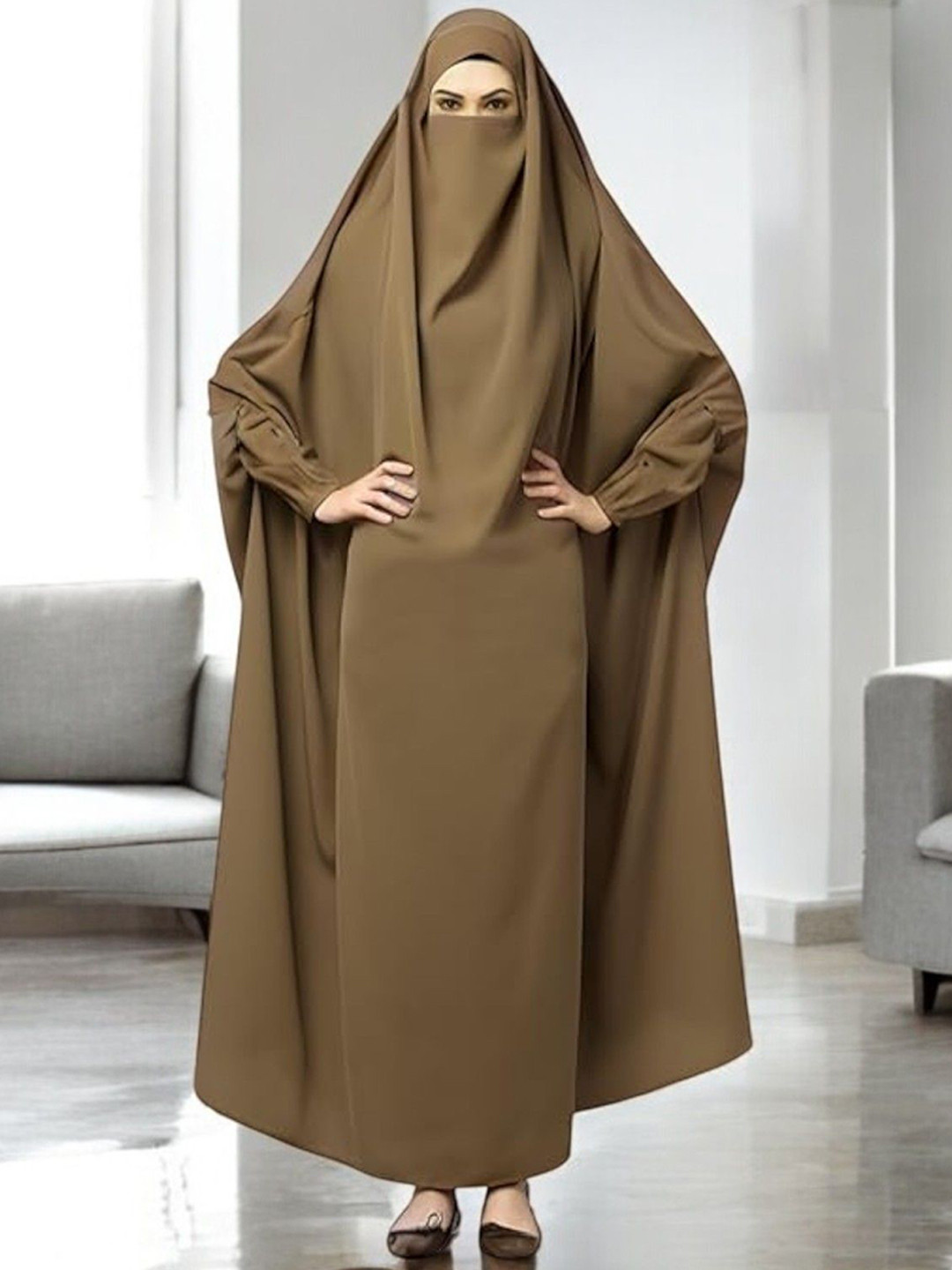 MUSHKIYA Women Solid Jilbab Burqa With Adjustable Mouthpiece