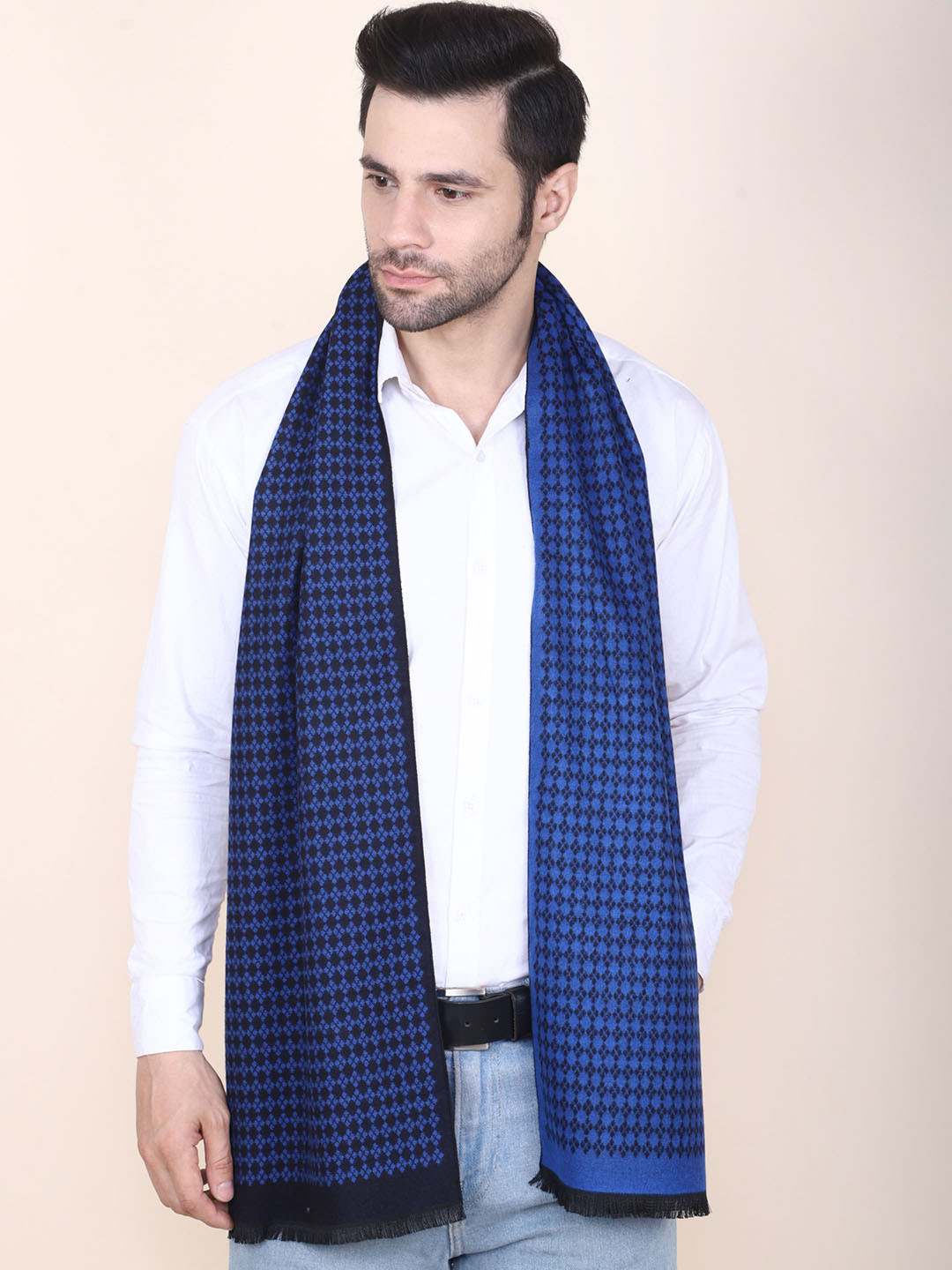 Calvadoss Men Reversible Patterned Acrylic Mufflers