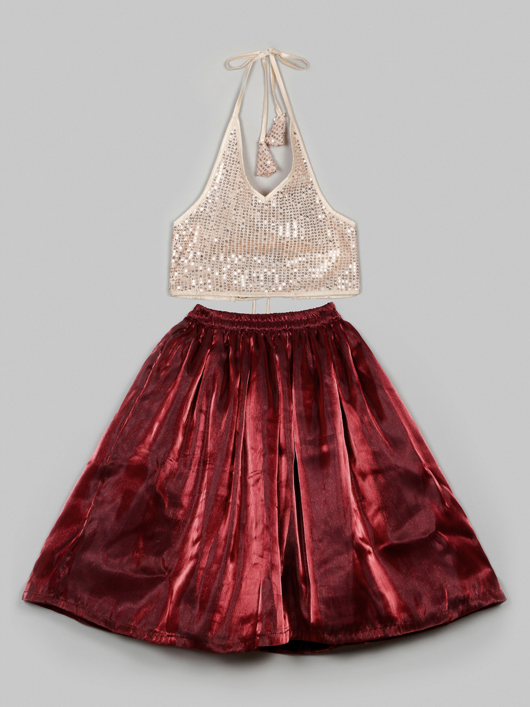 SAKA DESIGNS Girls Embellished Sequinned Ready to Wear Lehenga Choli