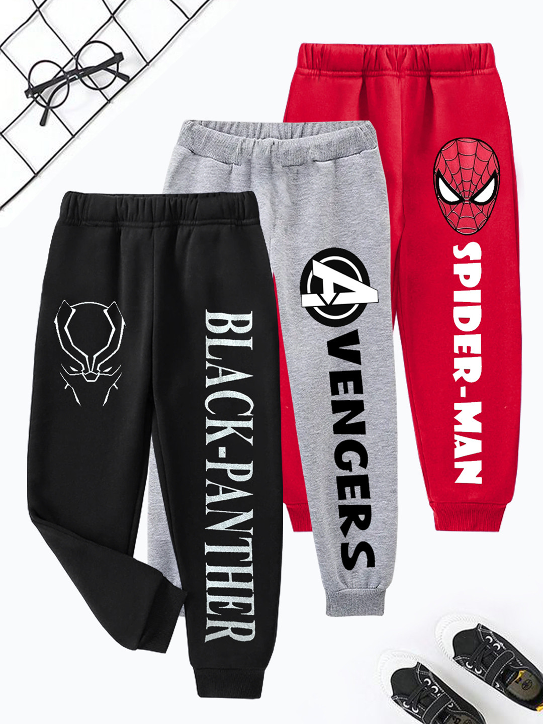 Marvel by Miss and Chief Boys Pack Of 3 Printed Mid Rise Jogger