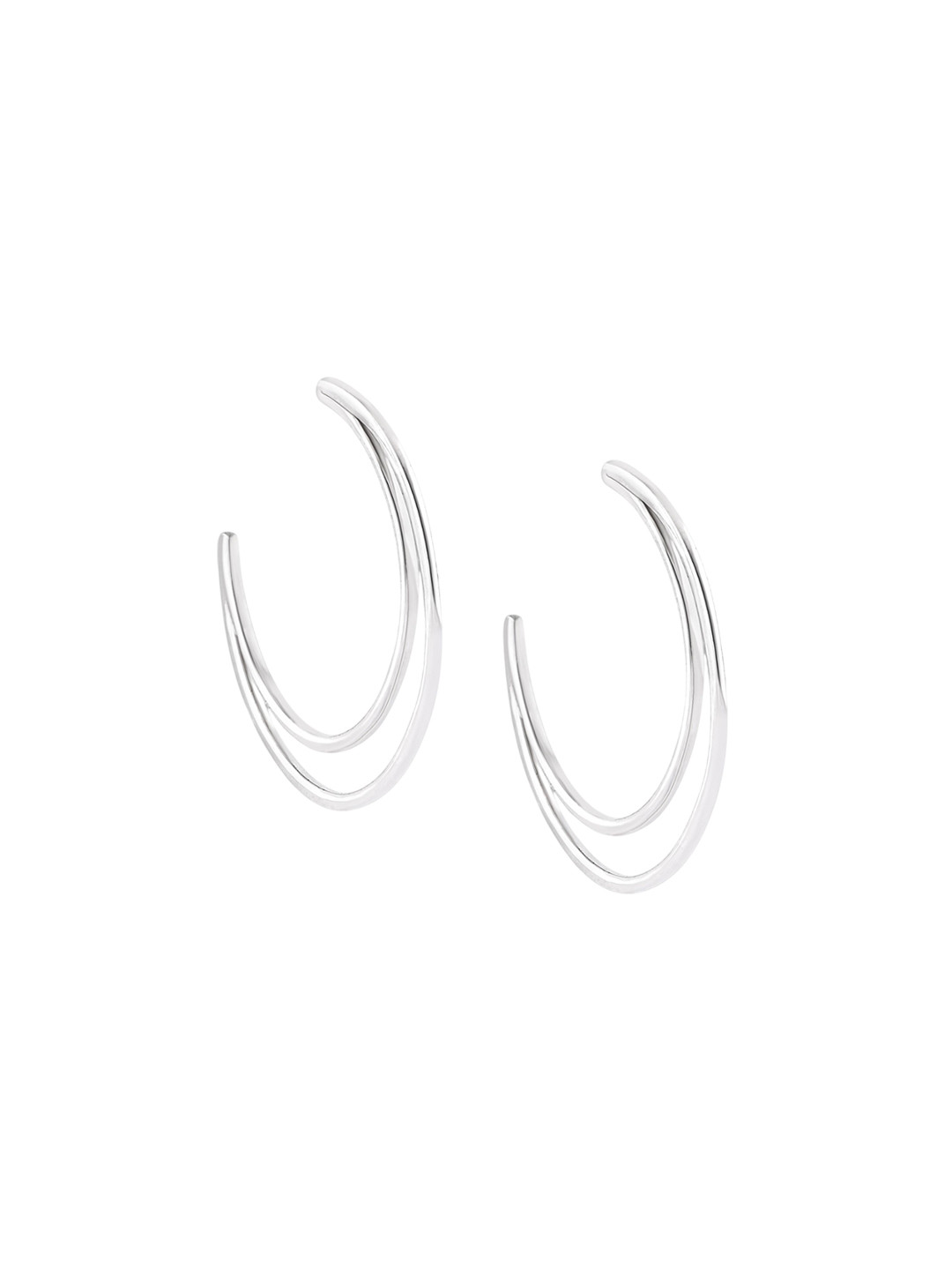 FIAN Equinox 925 Sterling Silver Rhodium Plated Contemporary Studs