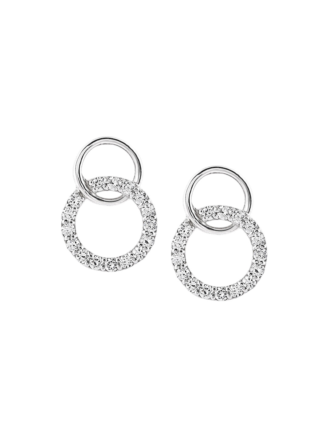 FIAN Lucy 925 Sterling Silver Rhodium Plated Contemporary Studs