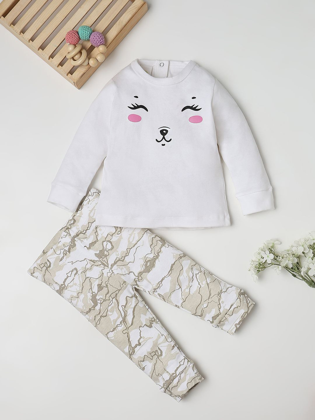 Fancy Fluff Girls Printed Night suit