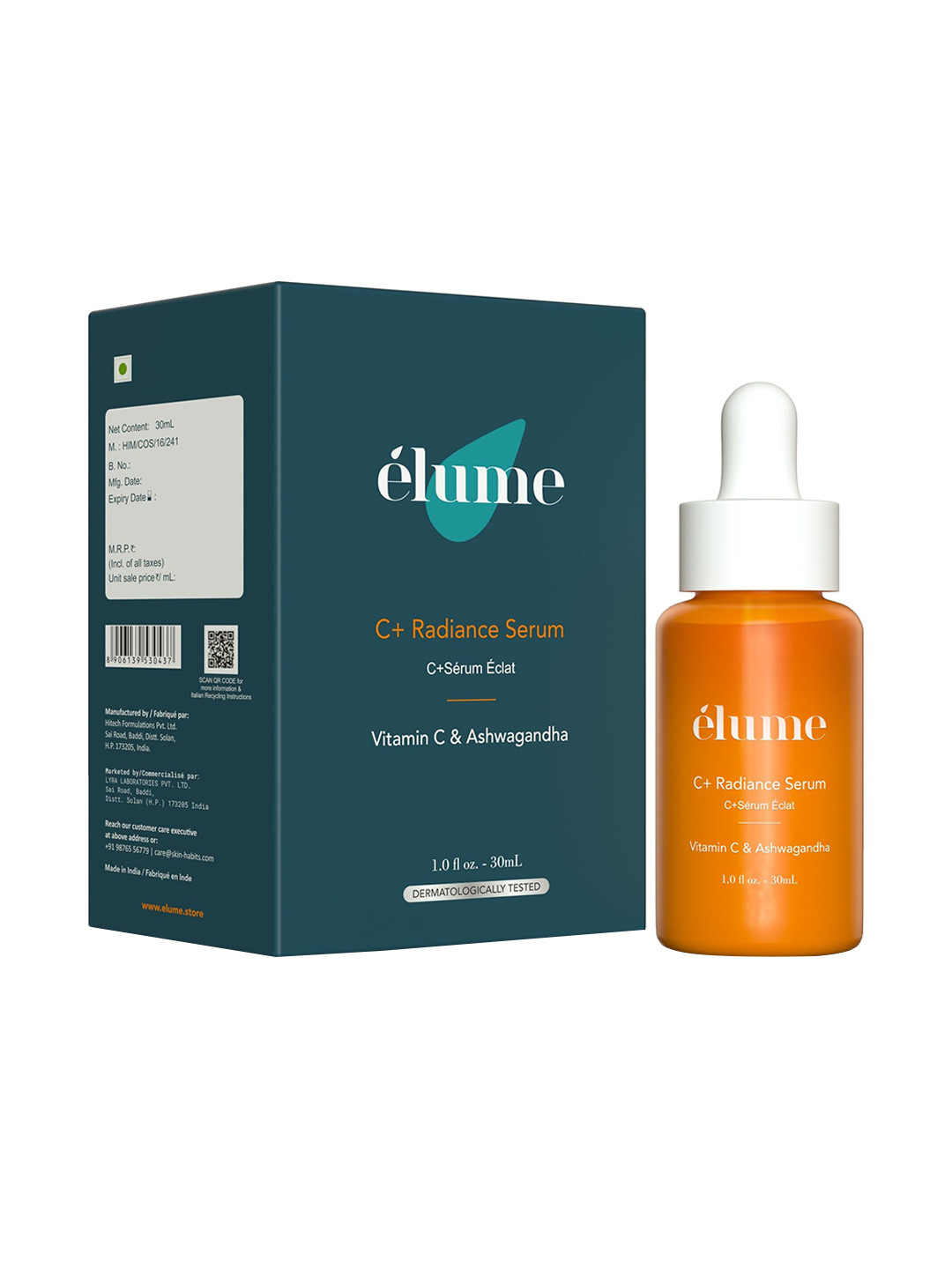 elume C+ Radiance Serum With Vitamin C & Ashwagandha For Dark Spots - 30 ml