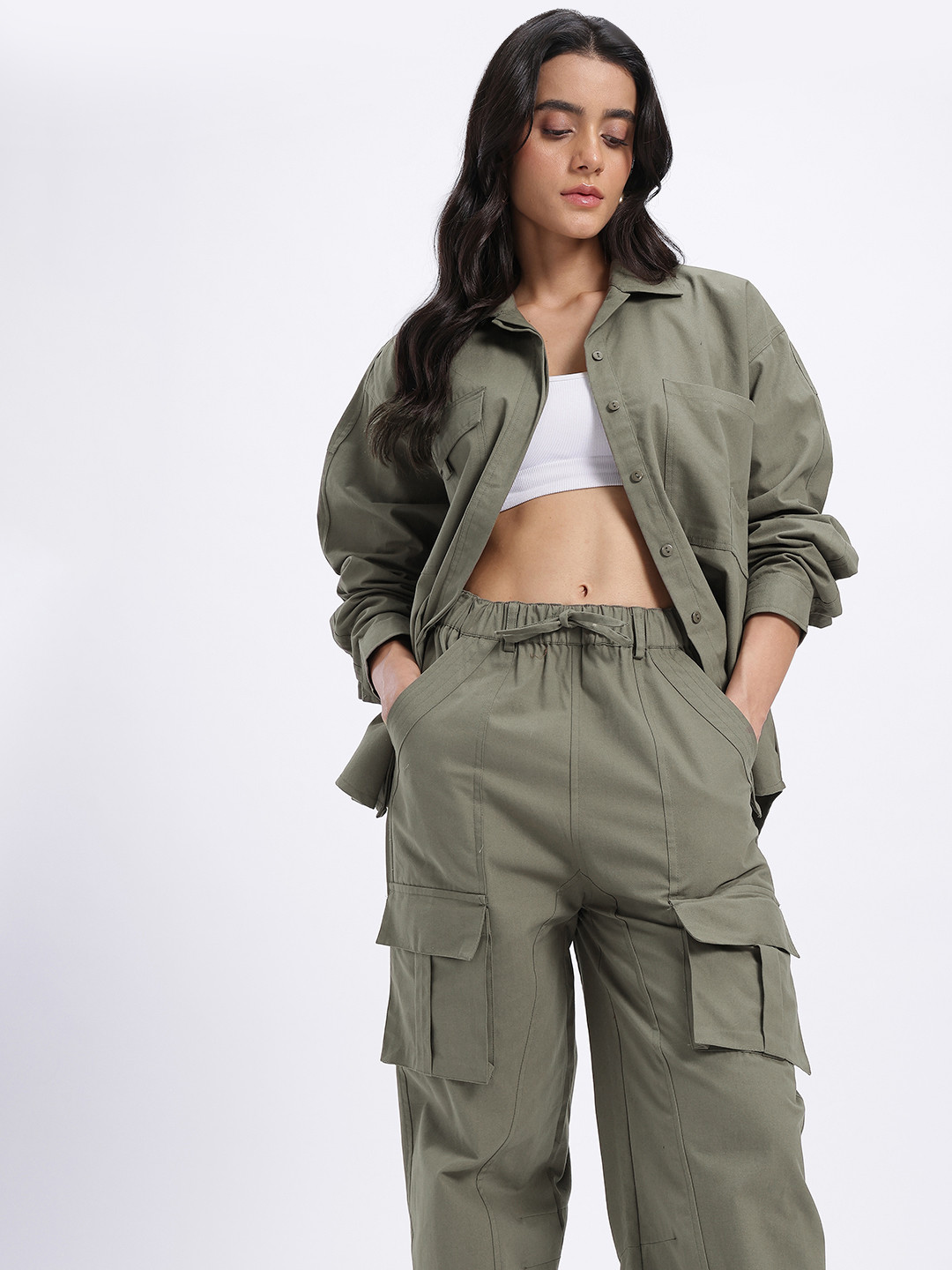 glitchez Oversize Cargo-Pocketed Co-Ords