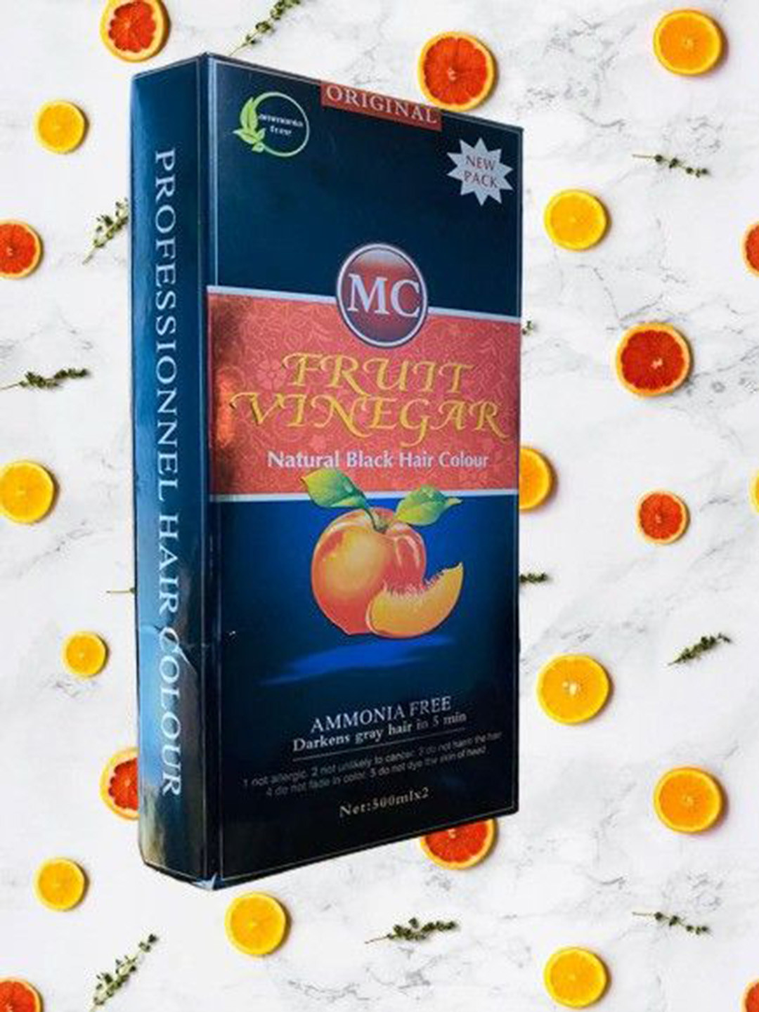 Miss Care Professional Original Fruit Vinegar Hair Color- 1000 ml- Natural Black