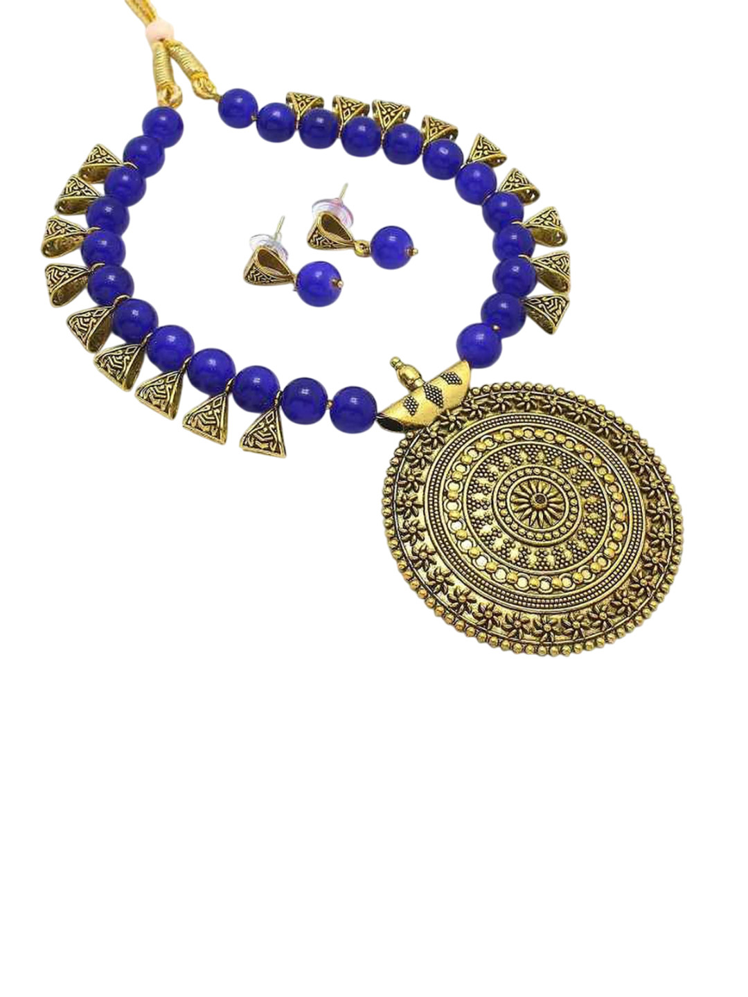 DEGHLAM Brass-Plated Beaded Choker Jewellery Set