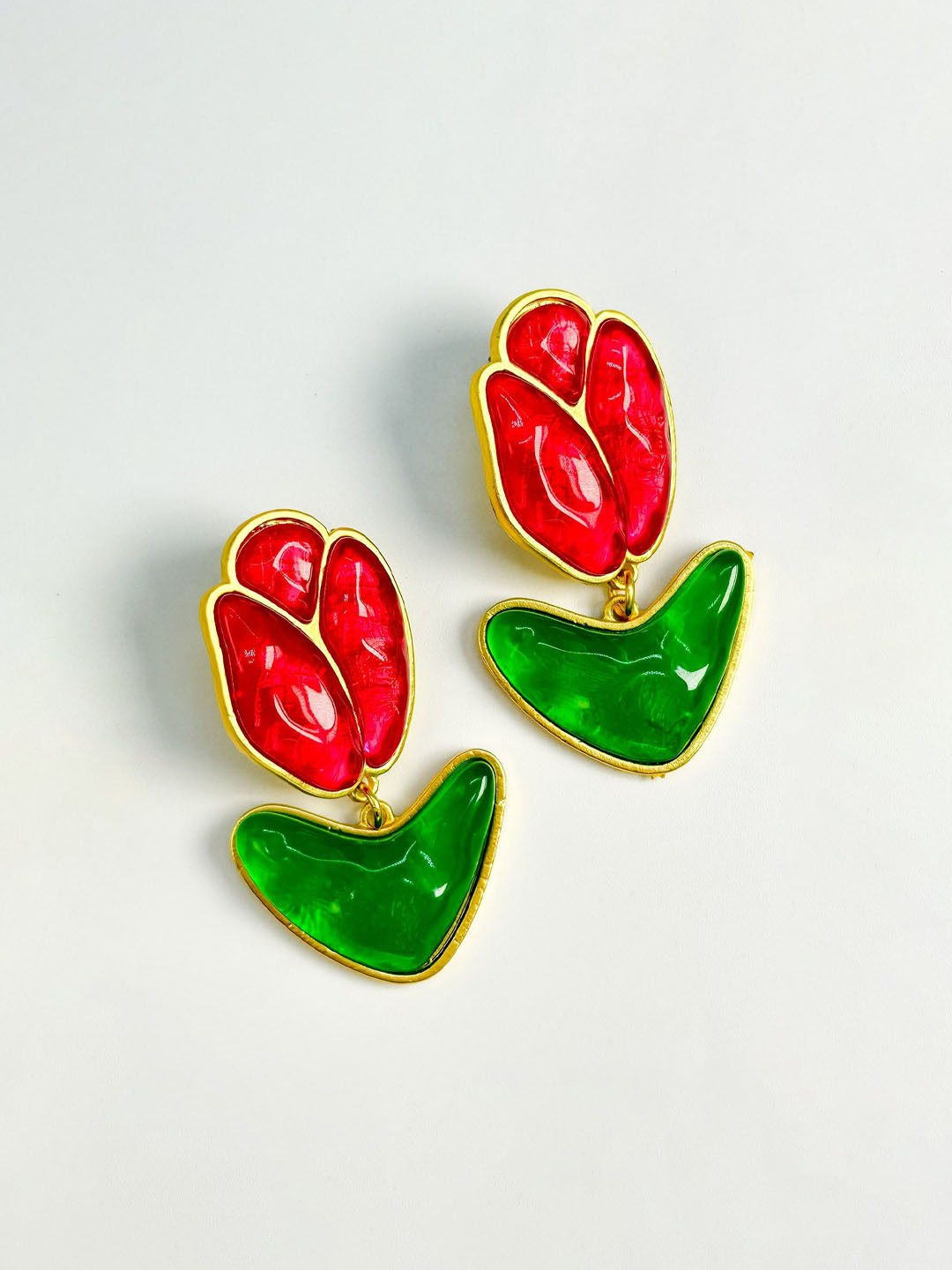 Haute Pink Gold Plated Rhinestone Drop Earrings