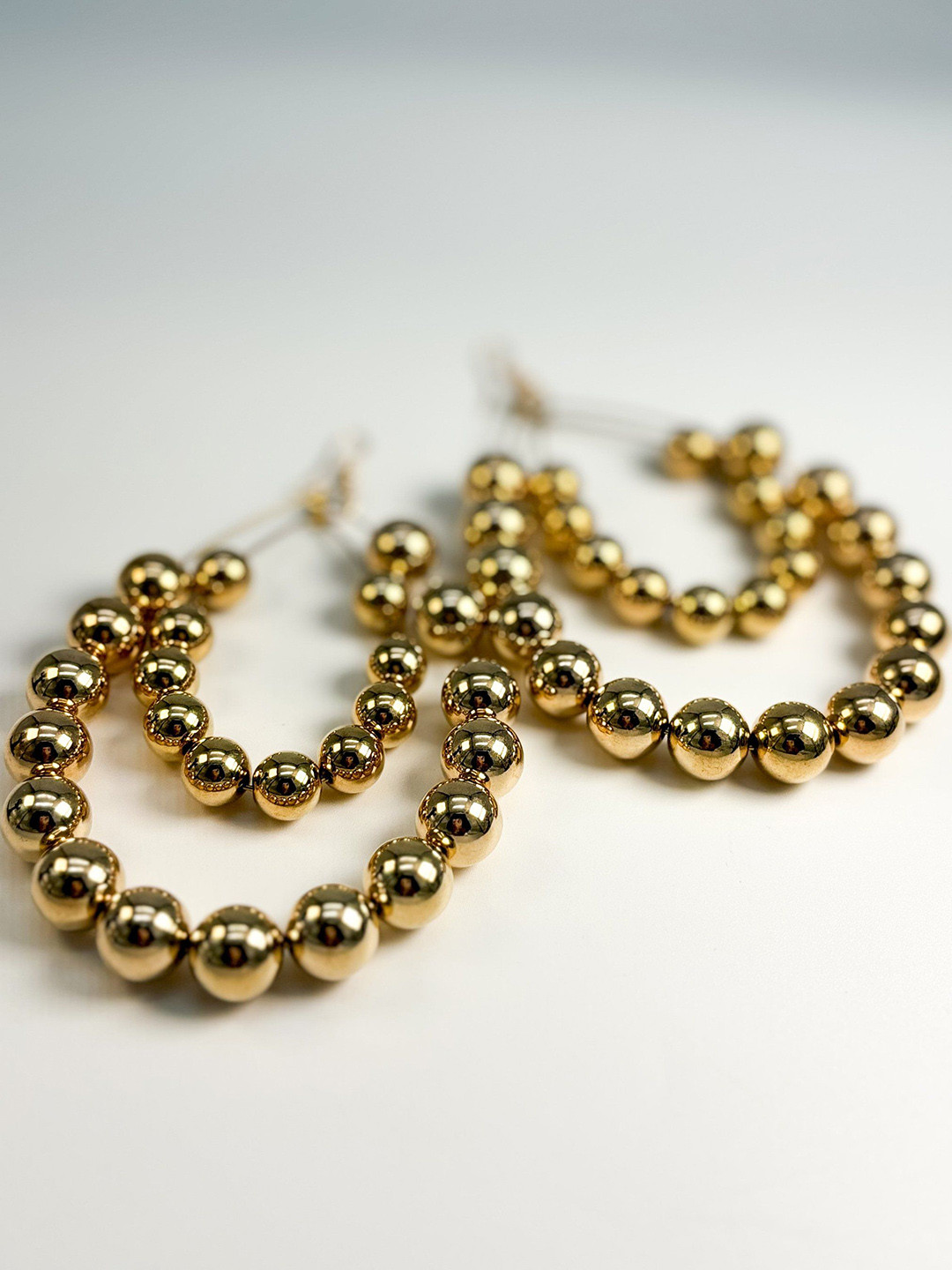 Haute Pink Couture Tear-Shaped Gold Plated Rhinestone Chandbalis