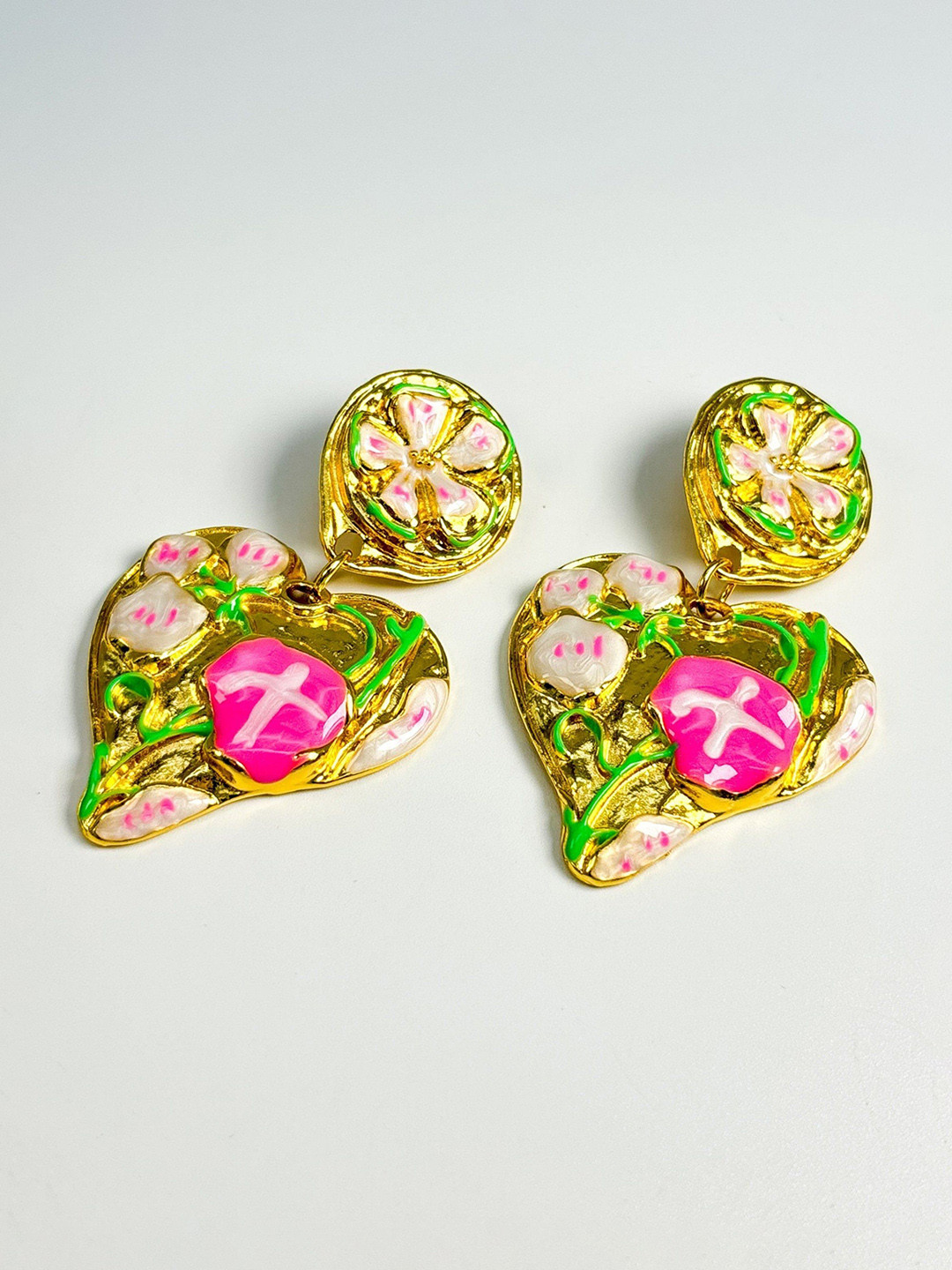 Haute Pink Gold Plated Rhinestone Studs