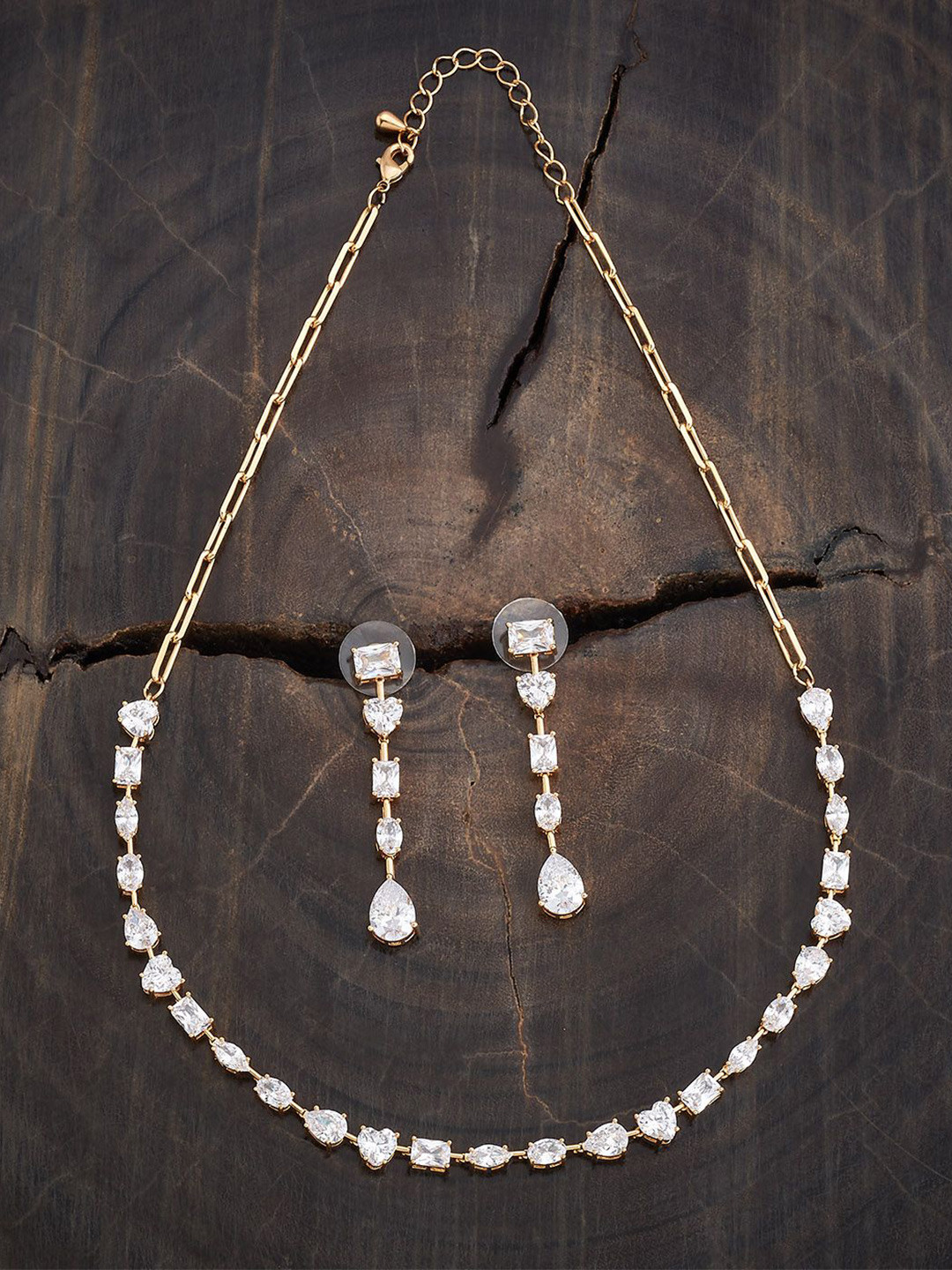 Kushal's Fashion Jewellery Gold-Plated Zircon Jewellery Set