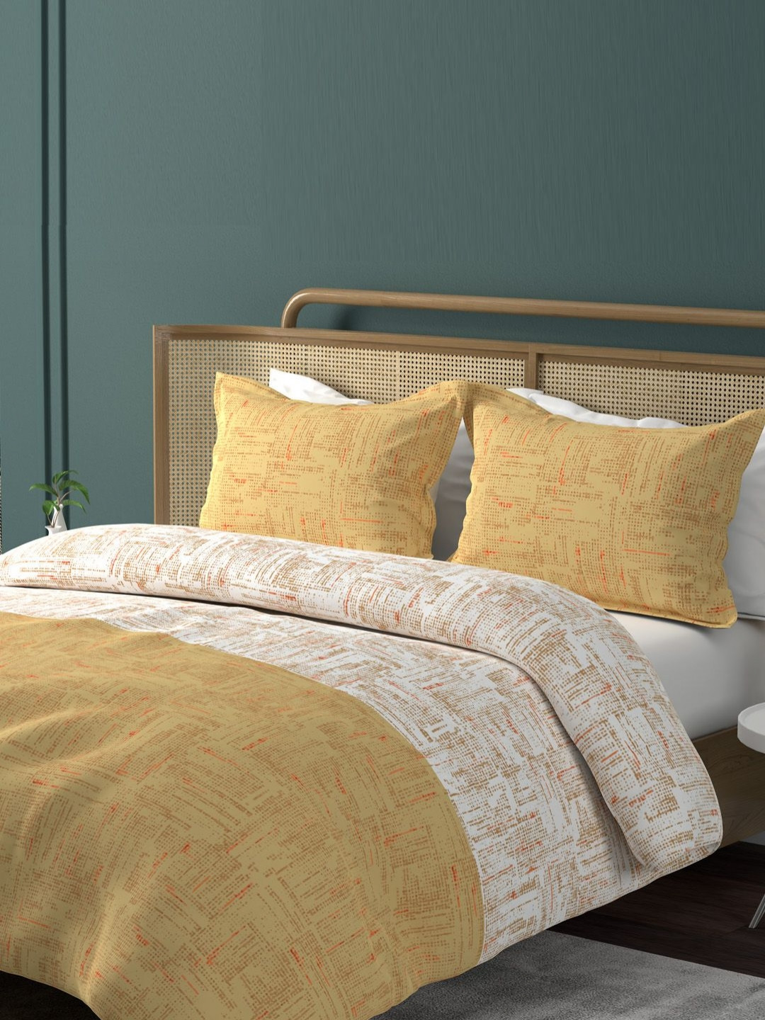 Boutique Living India White & Pink Abstract Tencel 220TC King Bedsheet Set 2.74m x 2.74m