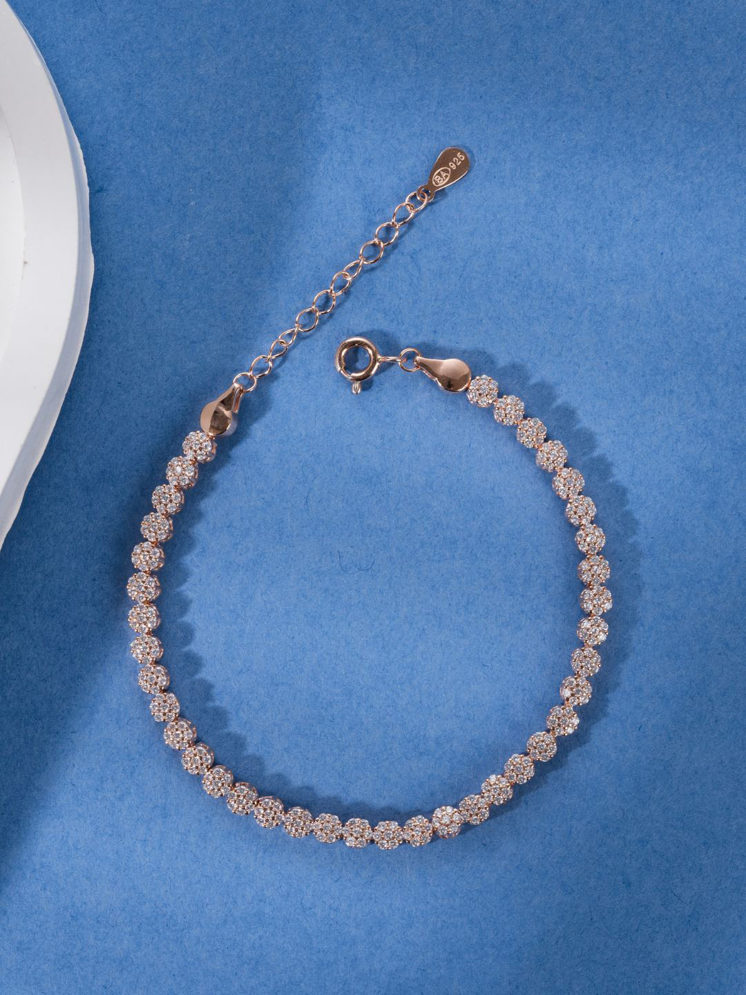 GLYTERS Frosted Petals Silver Charm Bracelet