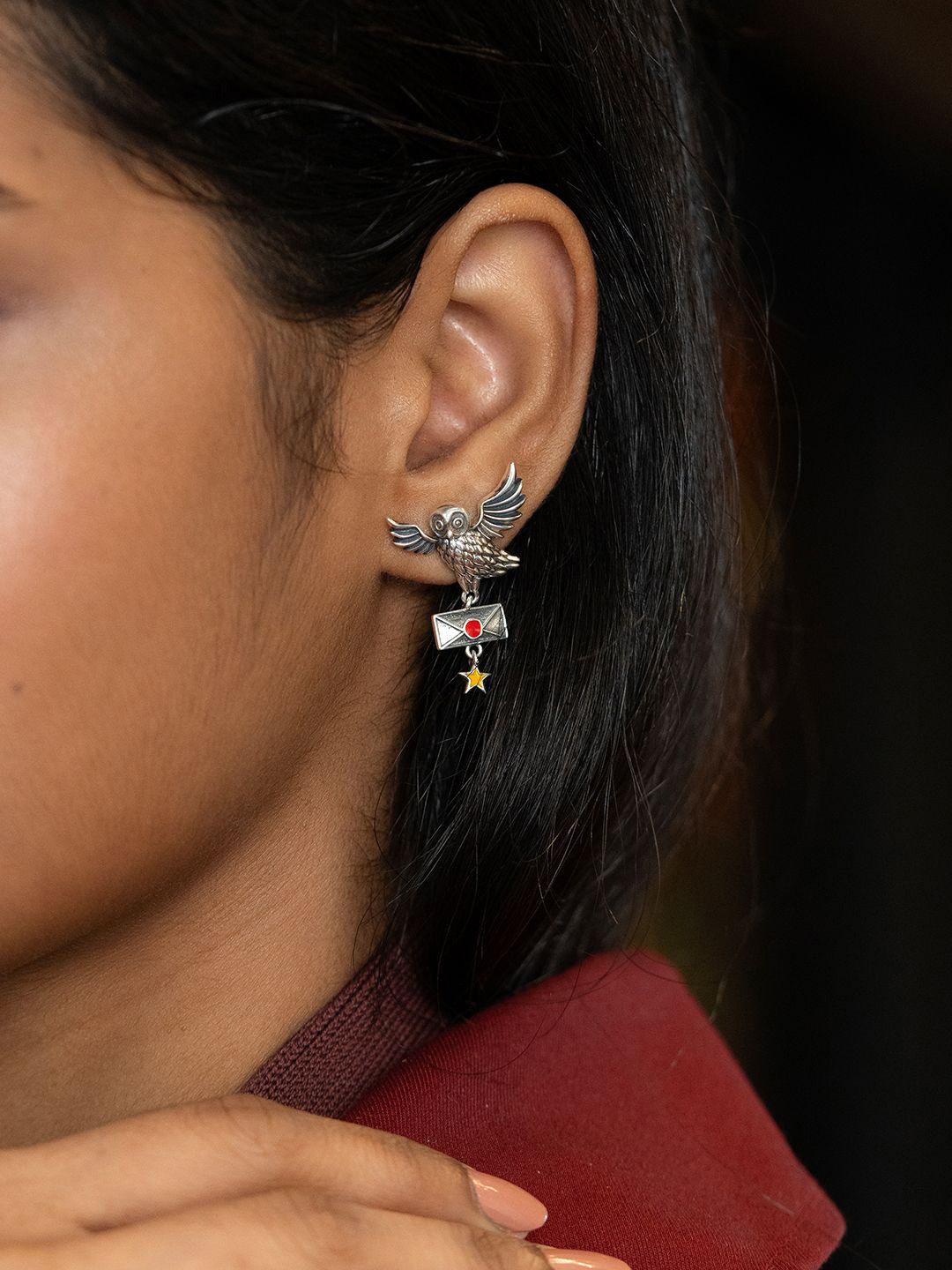 SHAYA 925 Sterling Silver Hedwig Studs Earrings