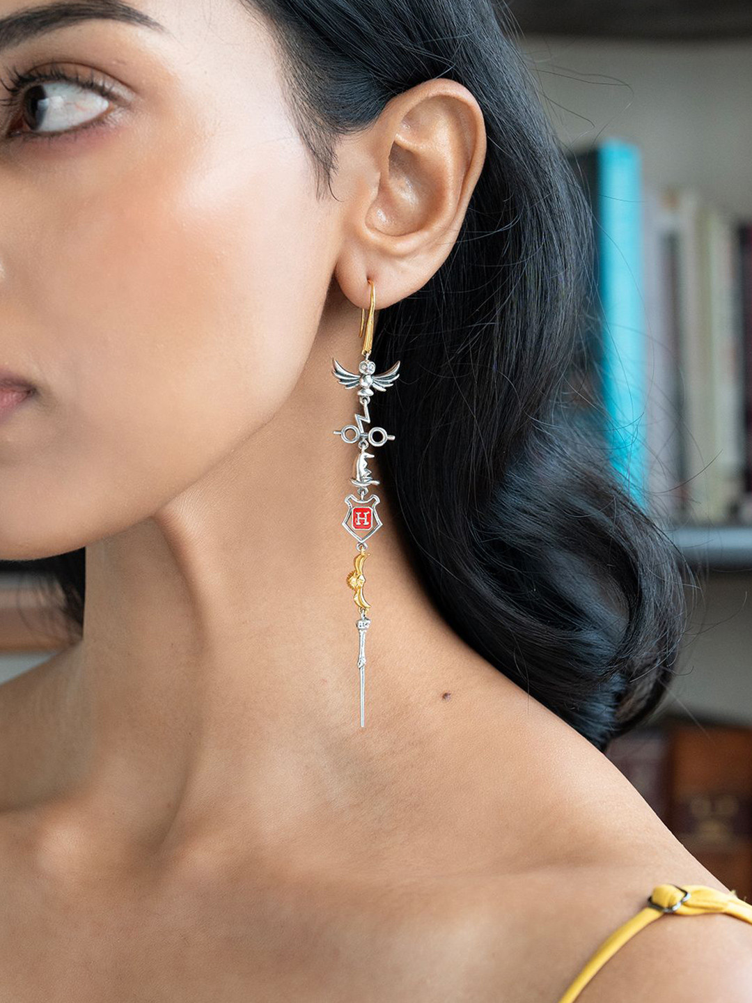 SHAYA 925 Sterling Silver Harry Potter Charm Drop Earrings