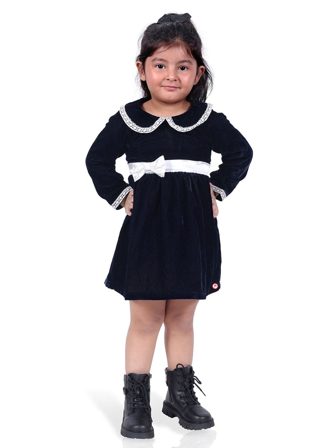 Picco Ricco Girls Peter Pan Collar A-Line Dress