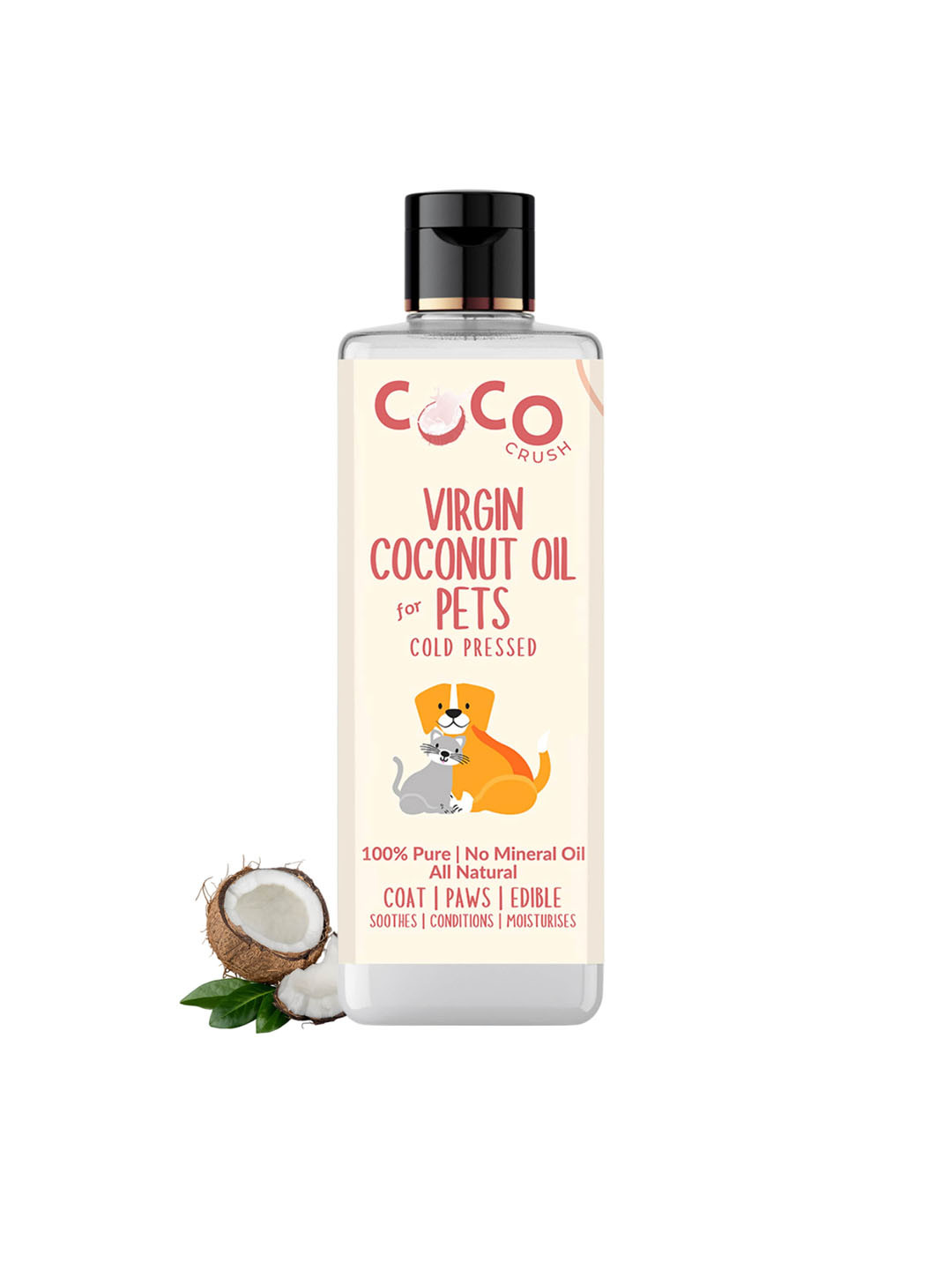 Coco Crush Natural Cold Pressed Virgin Coconut Oil For Pets- 200ml