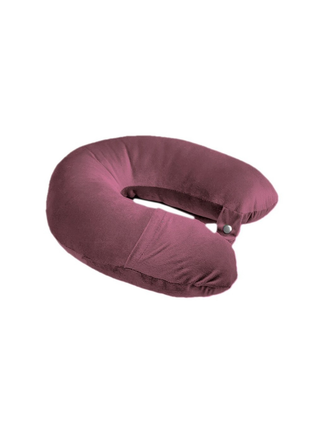 ANA Burgundy Solid Faux Velvet Lightweight Firm Fibre Travel Pillow-13 x 25 x 35 cm
