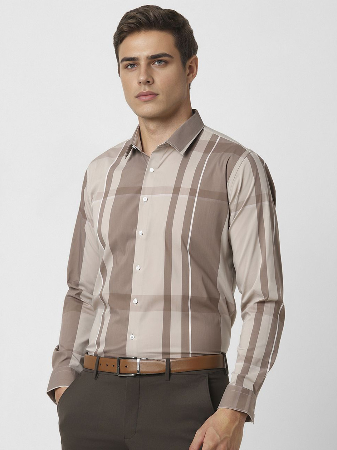 Van Heusen Men Spread Collar Multi Striped Formal Shirt
