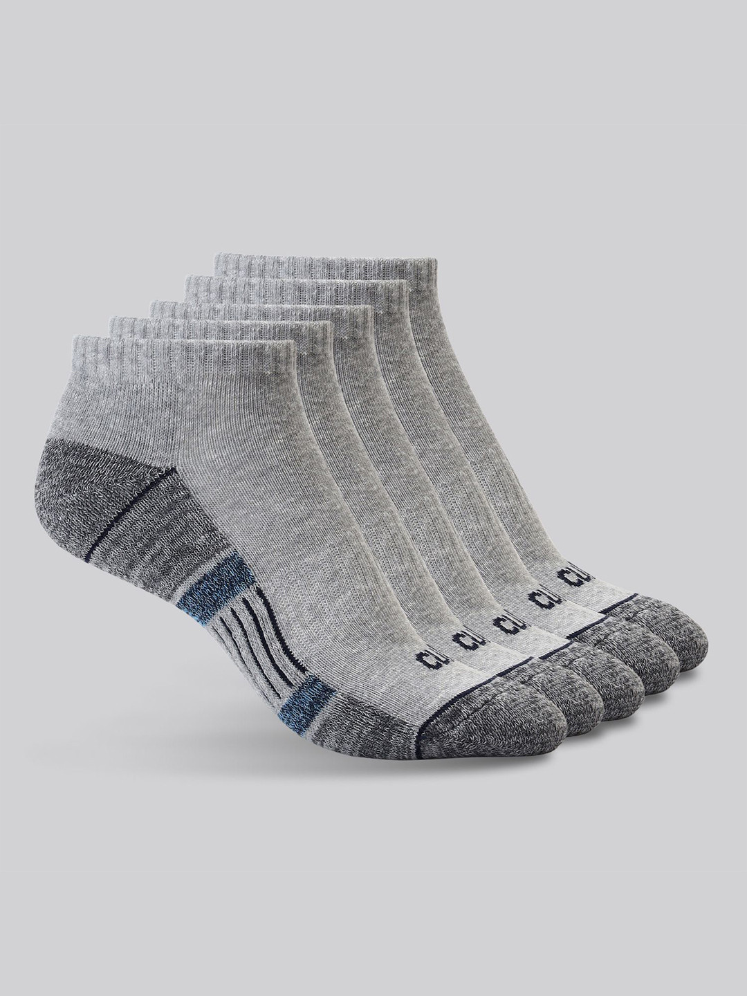 CULT Women Pack of 5 Low Ankle Cotton Socks Grey Melange
