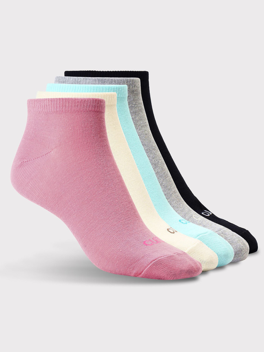 CULT Women Pack of 5 Low Ankle Cotton Socks Multi Colour
