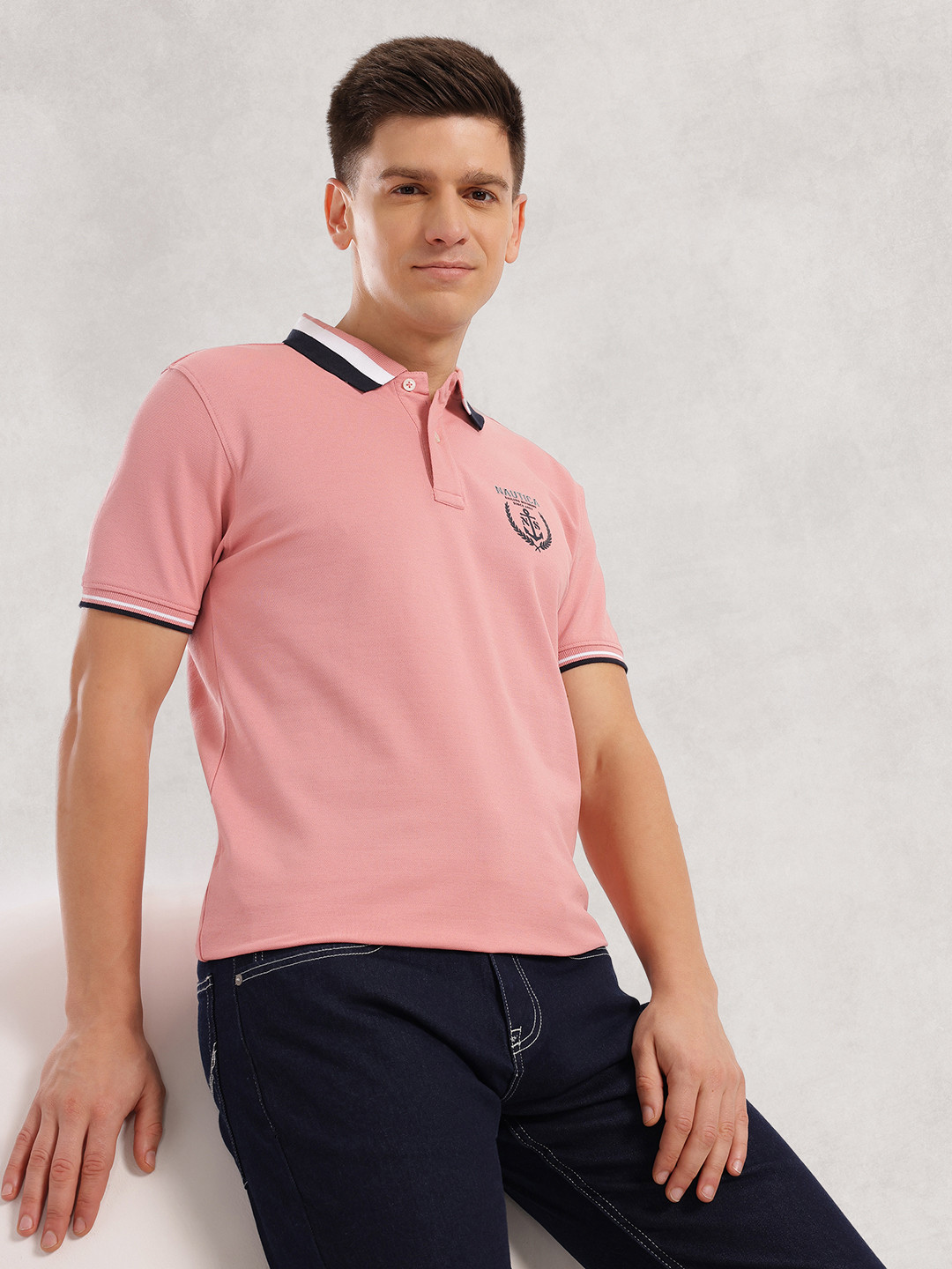 Nautica Contrast Polo Collar T-shirt