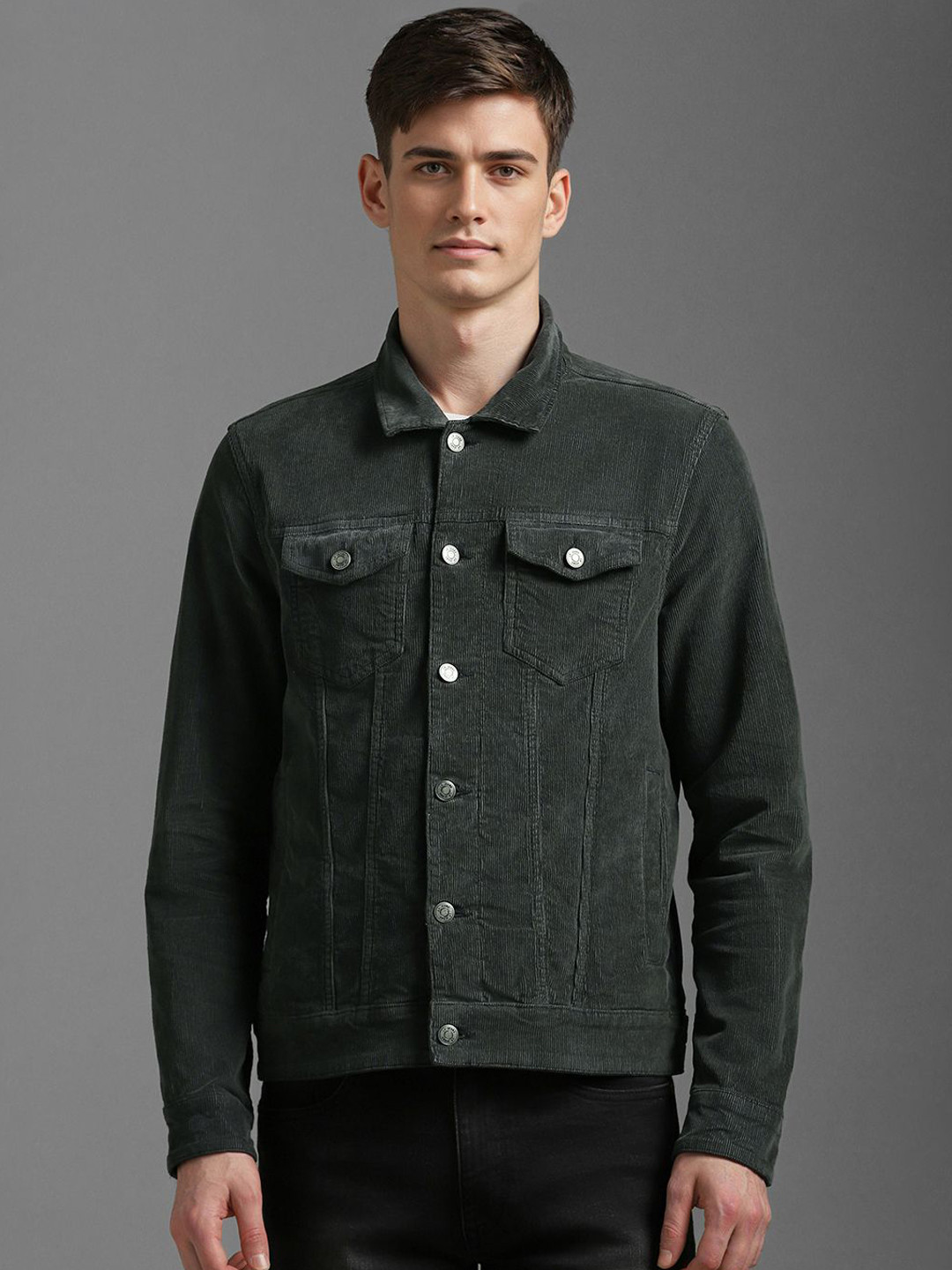 Louis Philippe Jeans Men Self Design Pure Cotton Shacket