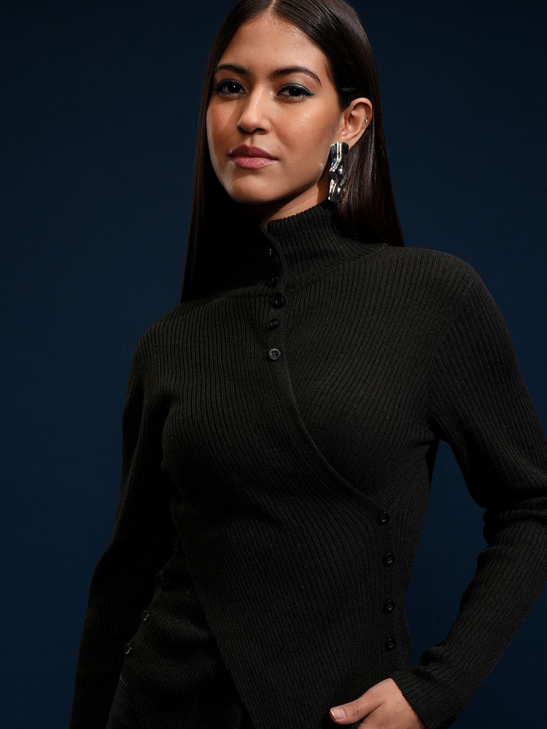 ESPYR By Tokyo Talkies Women High Neck Sweater