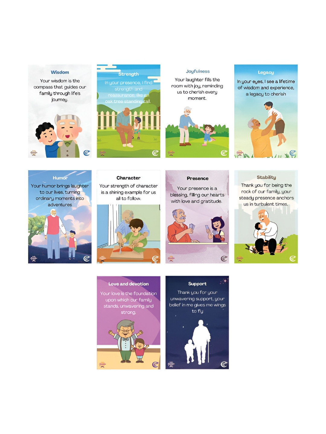 eCraftIndia White and Blue 10 Pieces Messages Greeting Card