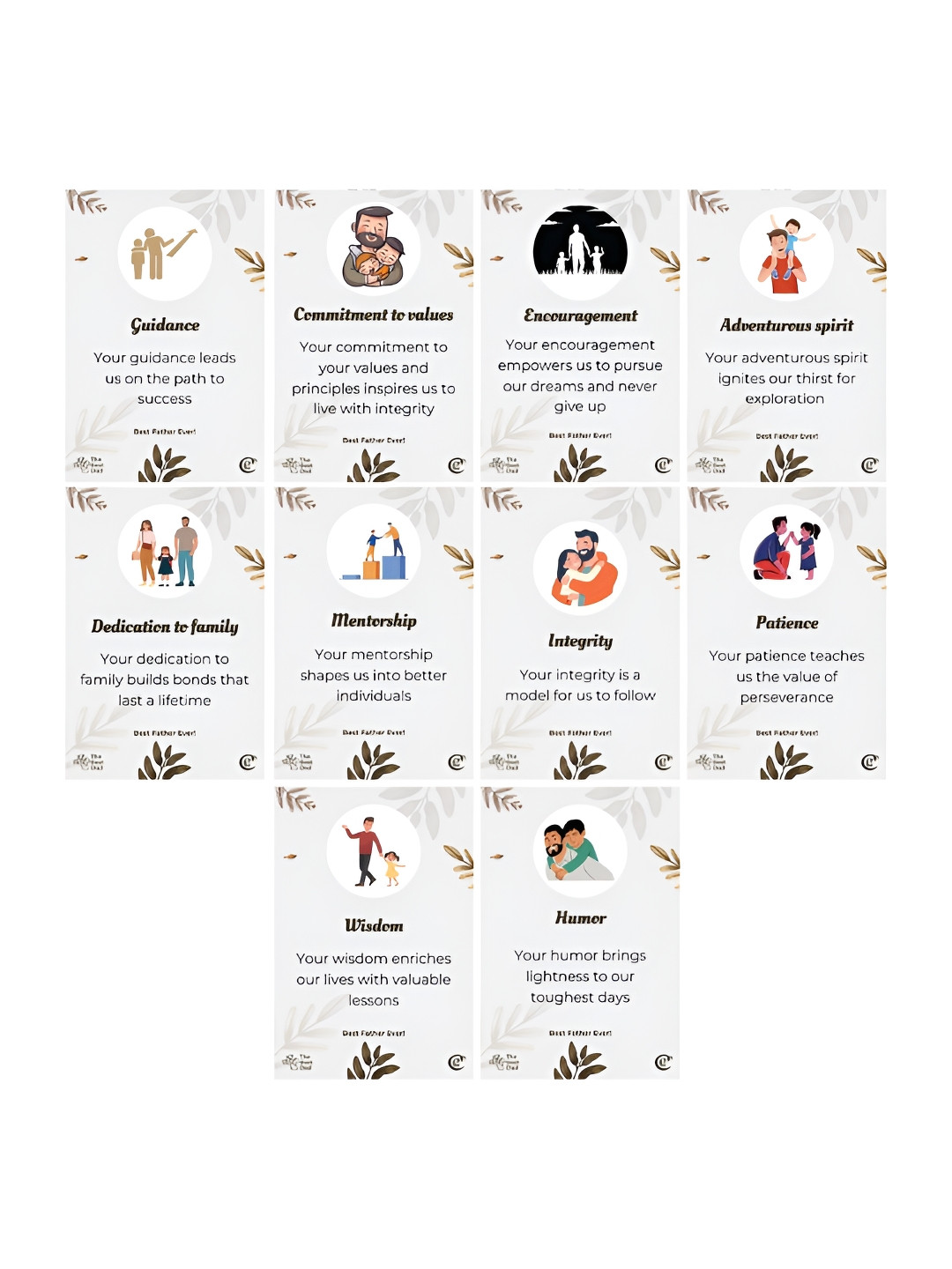 eCraftIndia White 10 Pieces Messages Greeting Cards