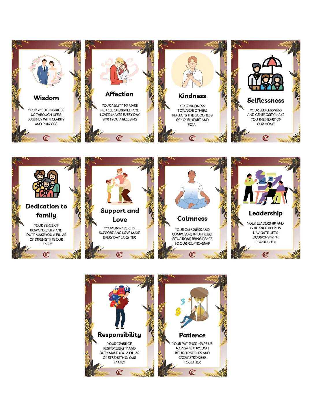 eCraftIndia Set of 10 Messages Greeting Cards for Husband Valentine Gift Set