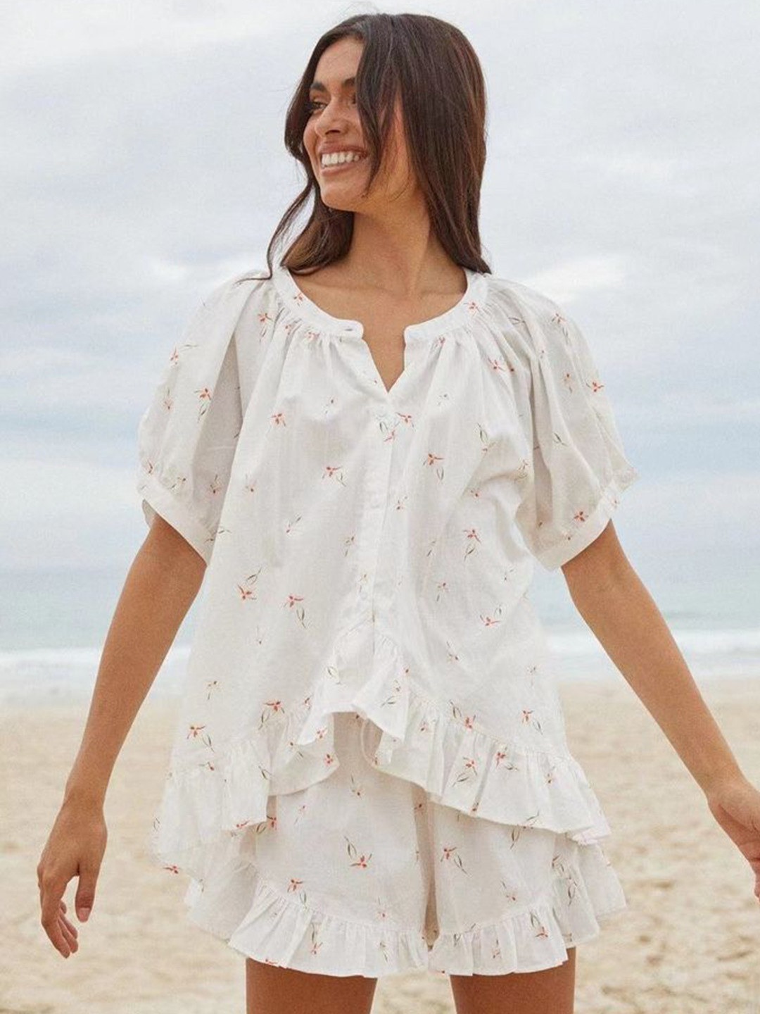 LULU & SKY Women Floral Print Night suit