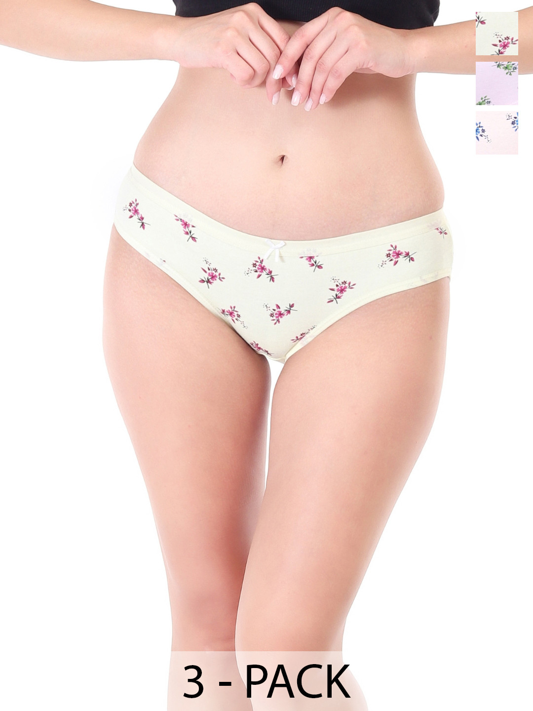 Xjarvis Pack Of 3 Assorted Low-Rise Seamless Hipster Briefs XJ-01-FF-DS-PORGR-3-S