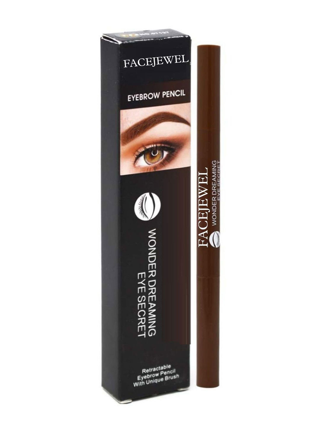 Facejewel Set Of 2 Retractable Eyebrow Pencils - 5g Each - Black & Brown