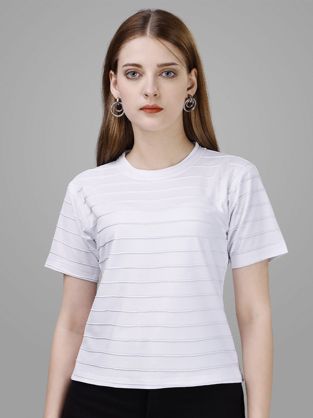 Vegles Women Ribbed Regular Top