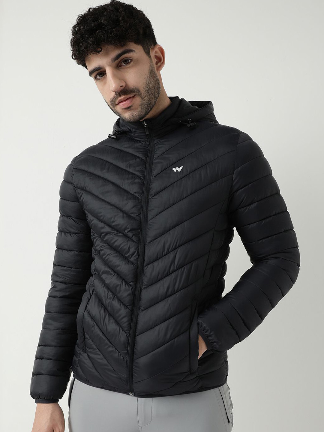 Wildcraft Men M Heat Lock Husky Hooded Solid Casual Puffer Lightweight Jacket