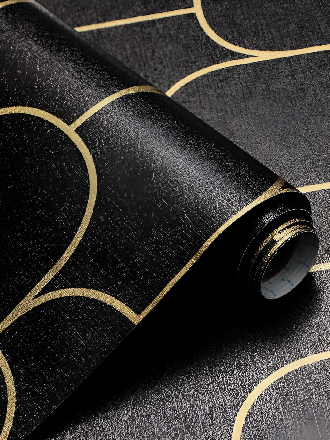 FOKRIM Black & Yellow Geometric Printed Wall Stickers