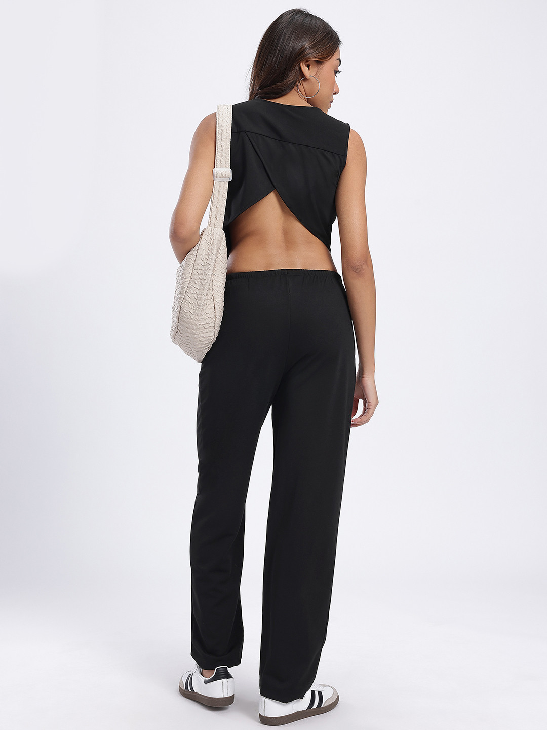glitchez Cowl Neck Styled Back Crop Co-Ords