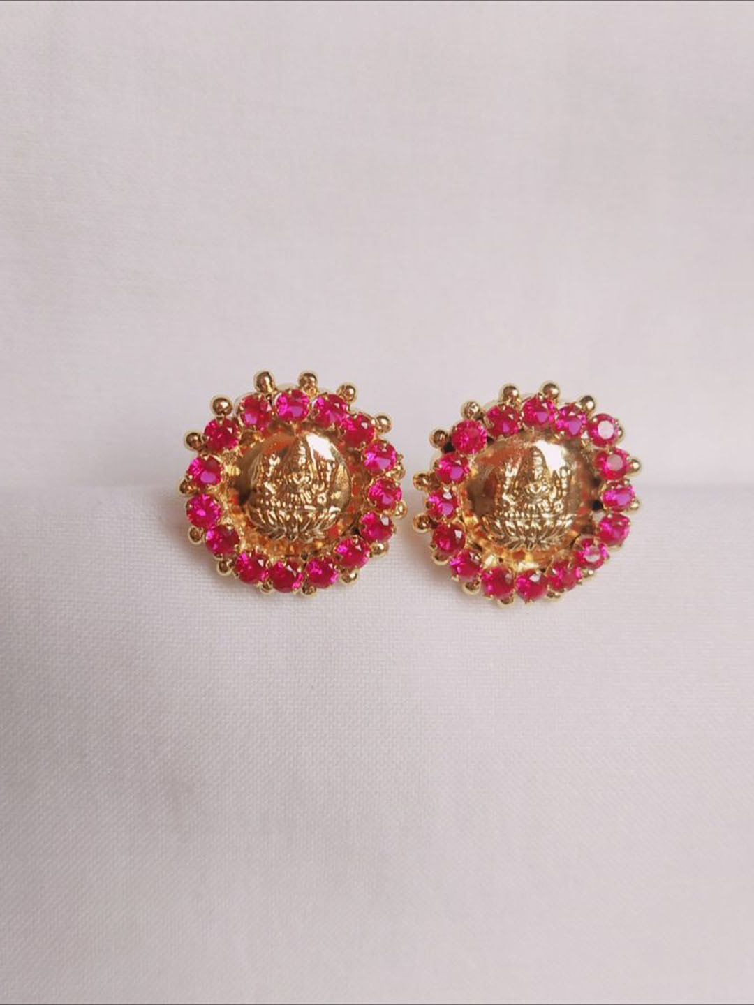 kurdekars divuu Gold Plating Spherical Shaped Artificial Beads Tasselled Studs Earrings