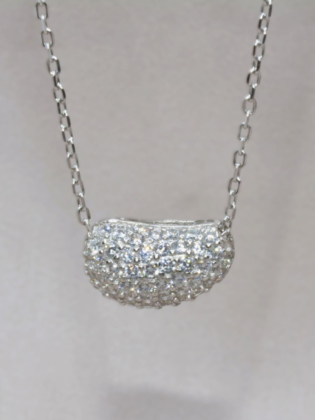 Luxevogue 925 Sterling Silver Rhodium Plated Luxurious Seed Pendant Necklace