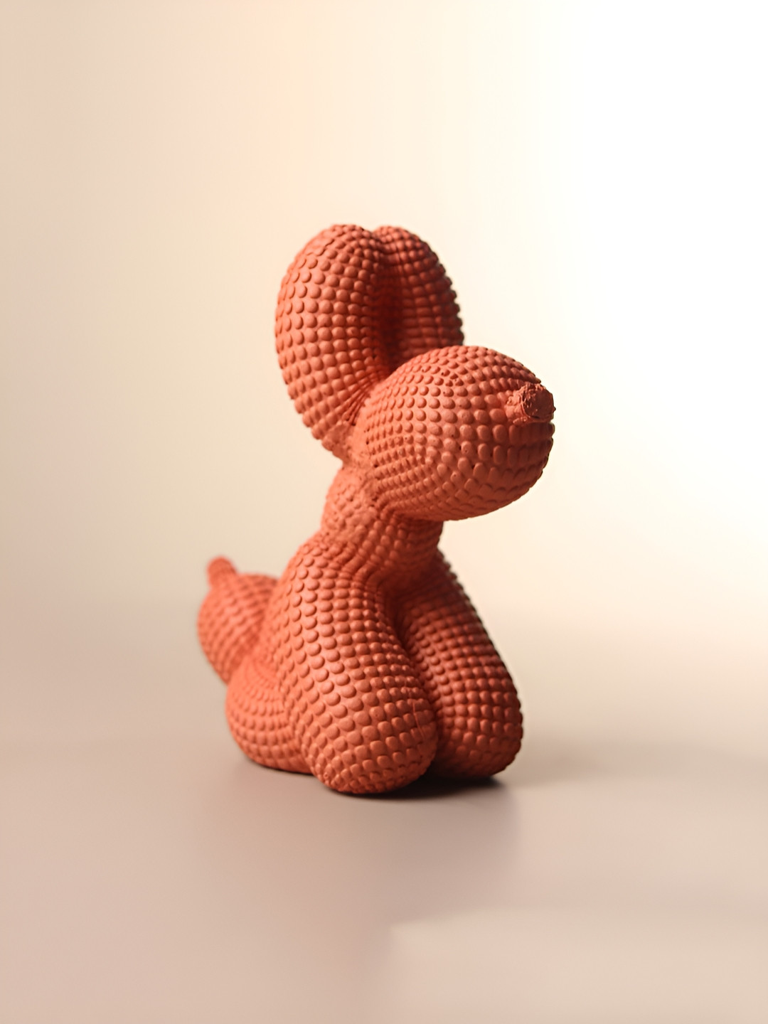 HABERE INDIA Dog Coral Polyresin Natural Living Room Small Showpiece - 7.5 Inches