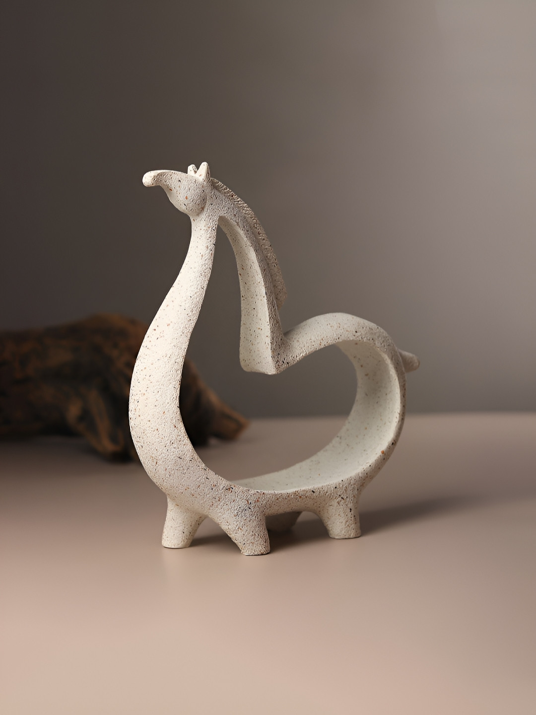 HABERE INDIA White Polyresin Glossy Living Room Small Showpiece - 7.9 Inches