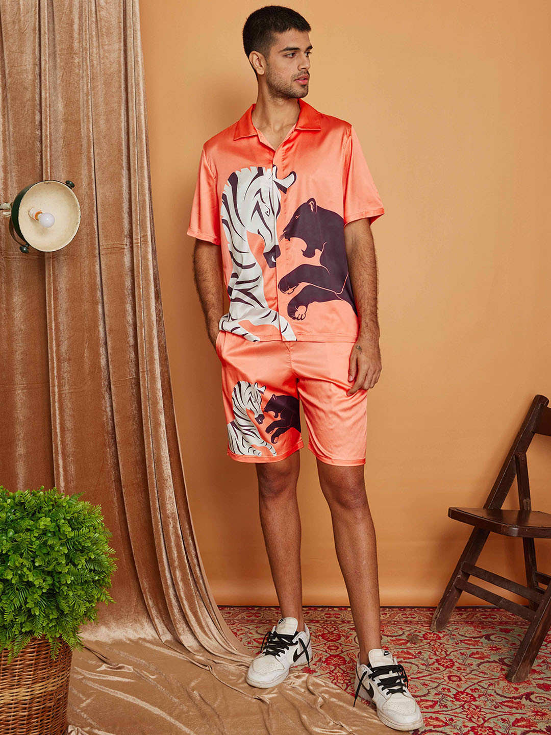 CLUBHAVANA Safari Graphic Printed Premium Soft Satin Co-Ord Set