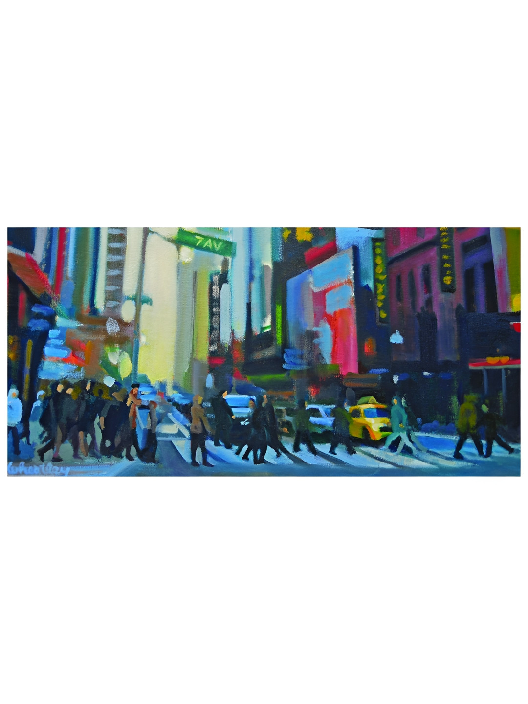 Inephos The Commute To Work Canvas Wall Rectangle Paintings Wall Art - 35.8 x 17.9In